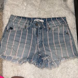 Striped Jeaned Shorts